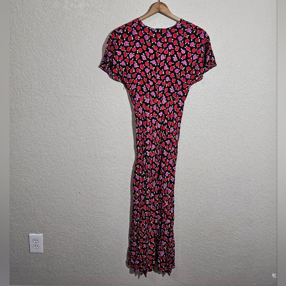 Zara Floral Print V-Neck Maxi Dress - Picture 2 of 5
